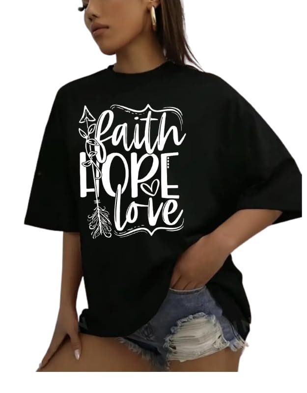 51LqYktYs6L.jpg Oversize Cotton T Shirt Women, Graphic Printed T Shirt - Image 1