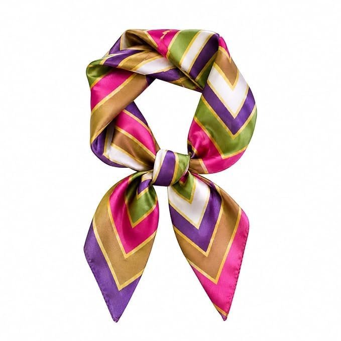51gJfNJv8wL.jpg Silk Scarf for Women Bandanas Head Wrap Square Scarf Neck Hijab, Lightweight Hair Scarves for Office Travel Wear - Image 1
