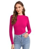 Women's Full Sleeve Top Round Neck Casual Tshirt