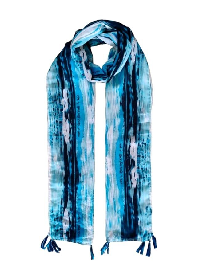 61azhEYOcdL._SY879_.jpg Fashage Women's Printed Cotton Blend Scarf with Tassels | Soft Lightweight Stole - Image 1