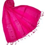 Women And Girls Fancy Viscose Zari Striped Scarf, Stoles