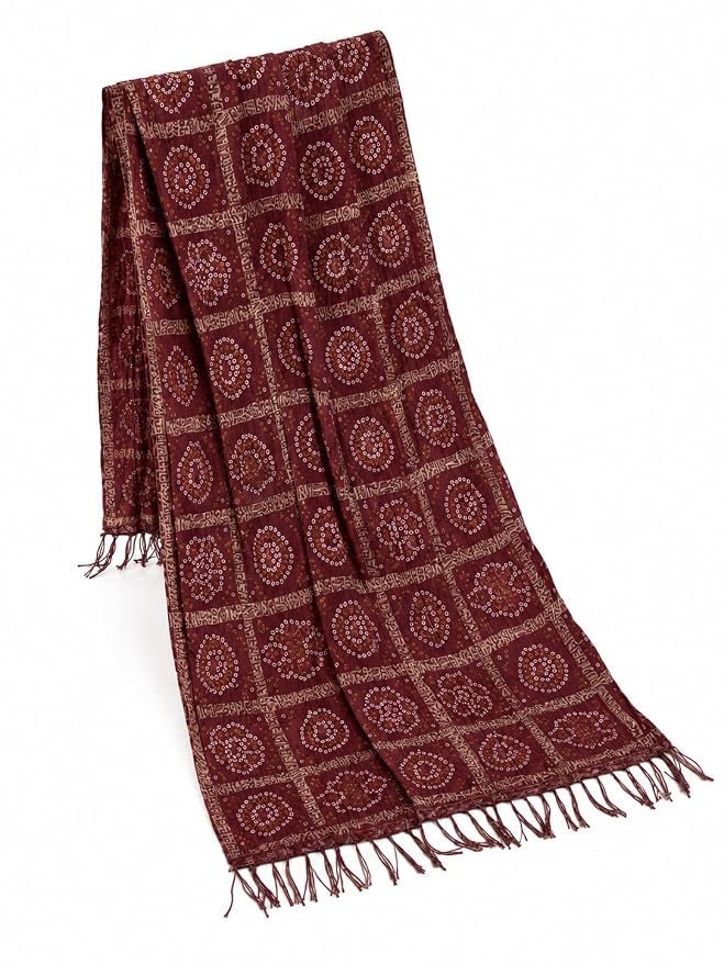 71M3U-1QlvL._SY879_.jpg Silk Tie Dye Bandhani Dupatta, Traditional Bandhani Print Scarf, Wedding,Welcome dupatta,Navratri - Image 1
