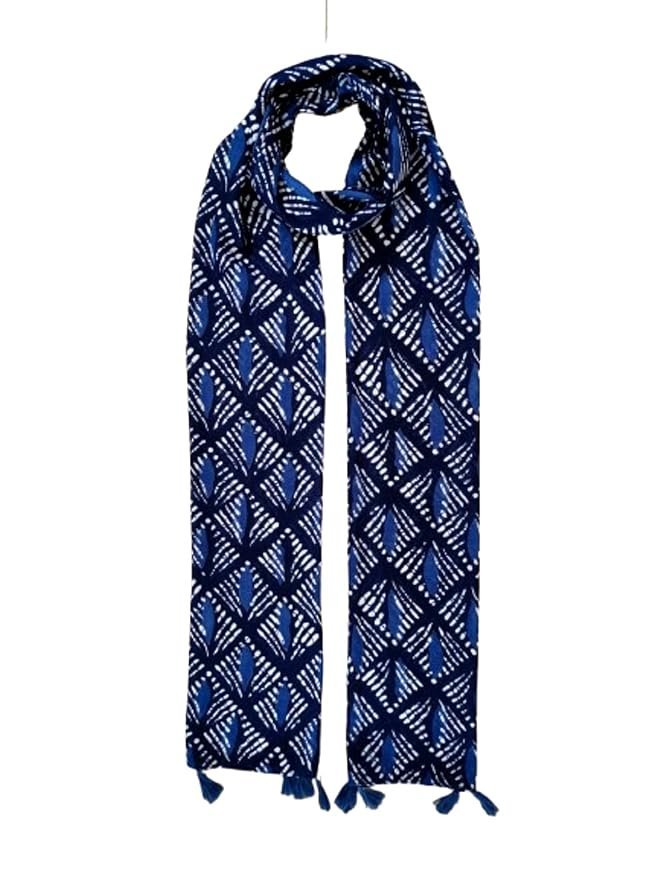 71eOufdHkAL._SY879_.jpg Fashage Women's Printed Cotton Blend Scarf with Tassels | Soft Lightweight Stole - Image 1
