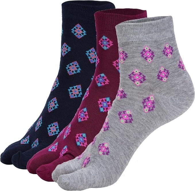81qGV-kZkRL._SX679_.jpg Women's Ankle Cotton Socks (Pack Of 3 Pair, Multicolored, Free Size, Ankle Length) - Image 1