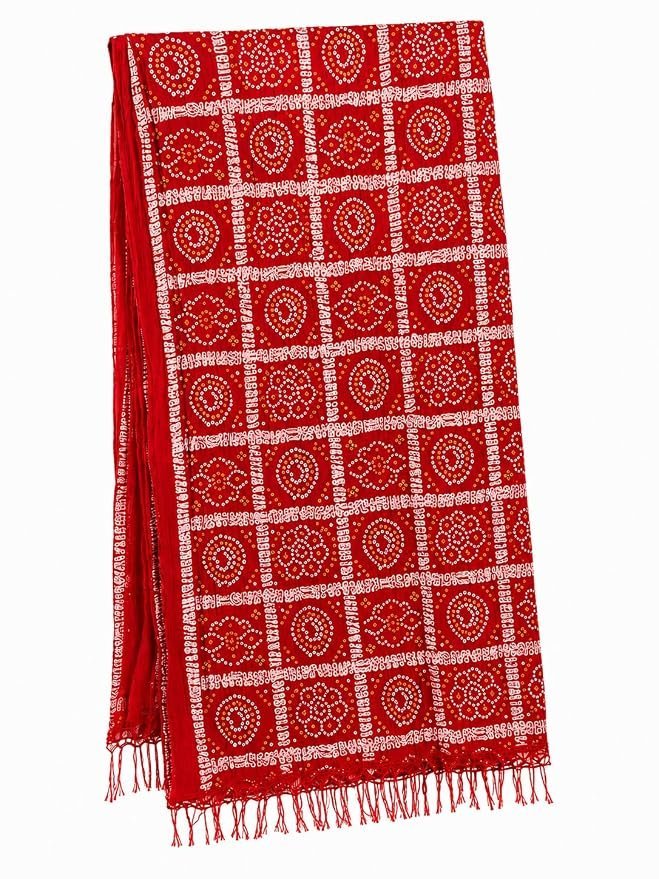 81zg6AgD7FL._SY879_.jpg Silk Tie Dye Bandhani Dupatta, Traditional Bandhani Print Scarf, Wedding,Welcome dupatta,Navratri - Image 1